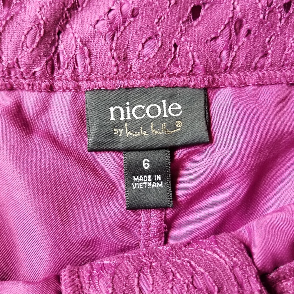 ☀️3/$25 Nicole Miller Purple Eyelet Lace Shorts E6 - Picture 4 of 8